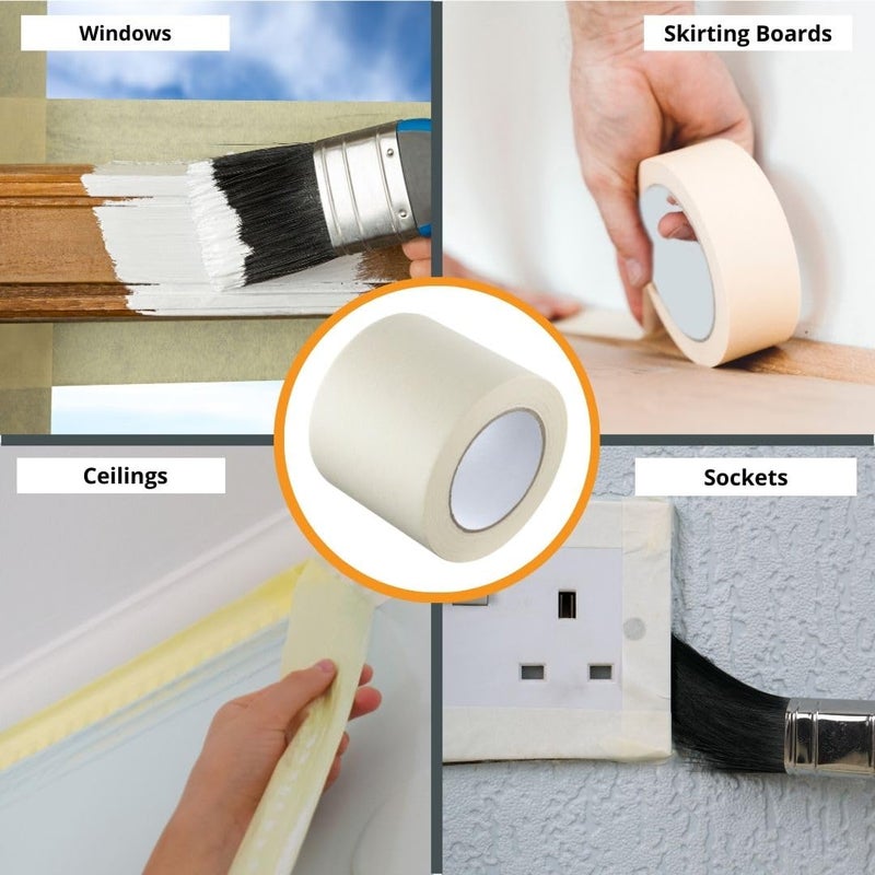GTSE Wide Masking Tape, 4 inches x 55 Yards (164 ft), Multi-Surface Adhesive Painting Tape, 1 Roll - Image 3